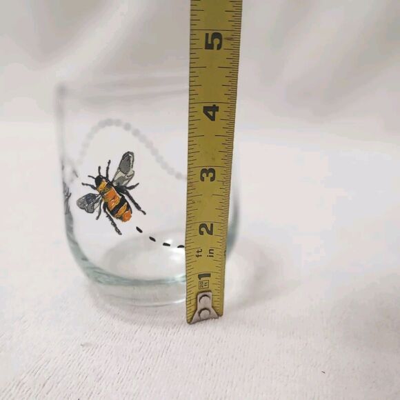 Libbey Royal Norfolk Greenbrier Glass Bumble Bee Happy Stemless Wine Replacement - Picture 8 of 10